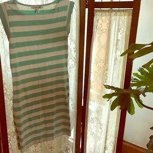 Forever 21 Teal Striped Cotton Dress